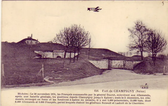 CPA 94 AVIATION St Maur-des-Fossés CENNEVIERES Aeroplane sur FORT DE CHAMPIGNY