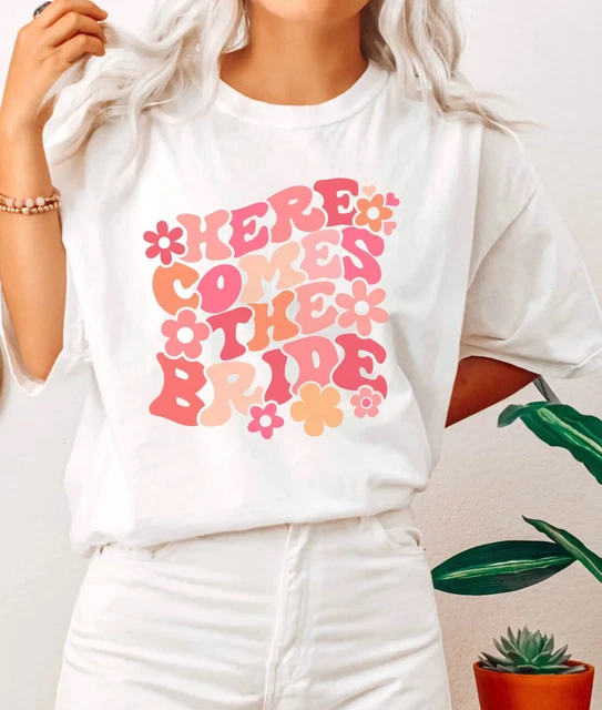 New Here Comes The Bride Custom T Shirt Wedding Bachelorette Party Retro XL