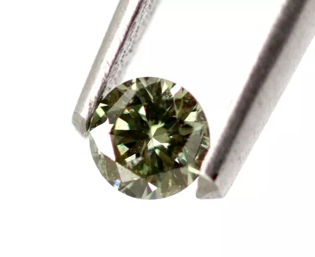 Vert Couleur Naturel Diamant Lustré SI1 Clarté 0.13 CT Desseré Brillant Rond