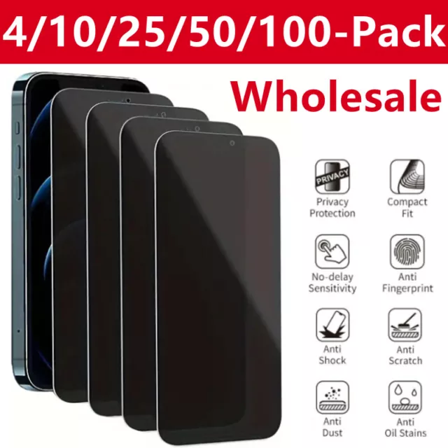 Wholesale Privacy Tempered Glass Screen Protector for iPhone 15 14 13 12 Pro Max
