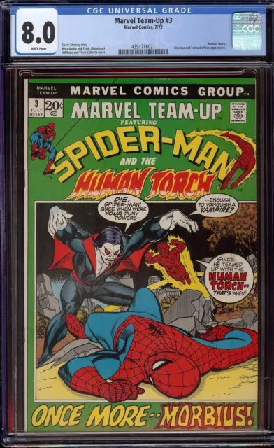 Marvel Team Up # 3 CGC 8.0 White (Marvel, 1972) Morbius Pictureframe cover