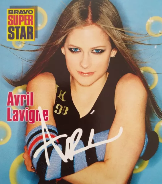 AVRIL LAVIGNE - Autogrammkarte 10 x 10 cm - Autograph Clipping BRAVO Autogramm