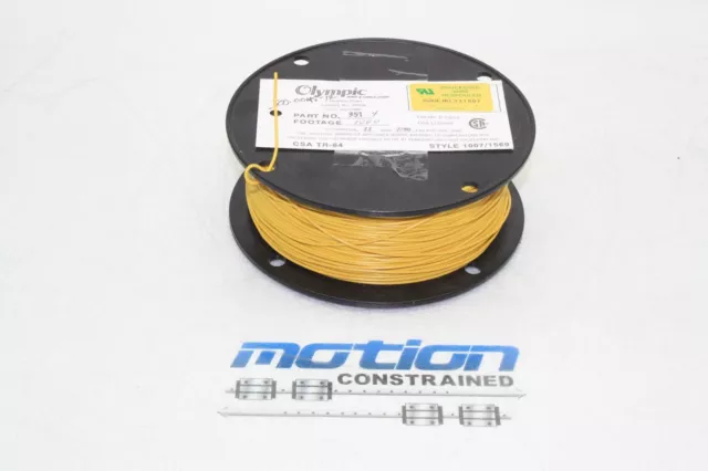 800 ft Spool Olympic Wire & Cable 22 AWG PVC Insulated Wire 105C Yellow