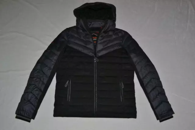 Autentico Superdry Uomo Tweed Mix Fuji Giacca Nero Jet Tutte le Taglie Nuovo