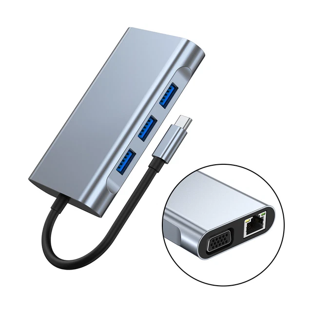 7 in 1 PD100W Type-C 3.0 * 3 HD Output 4K HDM Fit for MacBook iPad Pro 11 12.9
