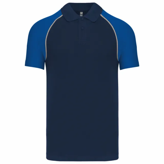 Kariban Mens Contrast Pique Baseball Polo Shirt (PC6389)