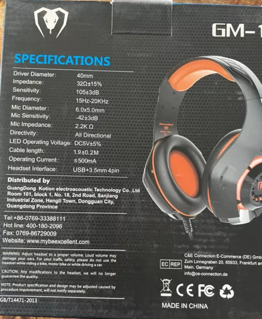 Beexcellent GM-1 Pro Gaming Headset Gaming Kopfhörer mit Mikrofon & LED 2