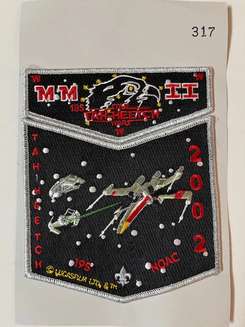 MINT Boy Scout OA Lodge 195 Tah Heetch Star Wars Flap Patch Set NOAC 2002