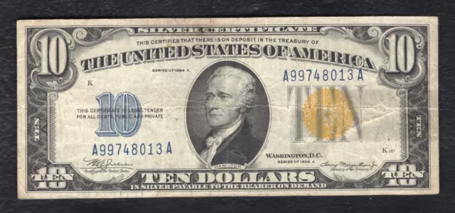 Fr. 2309 1934-A $10 Ten Dollars “North Africa” Silver Certificate Very Fine
