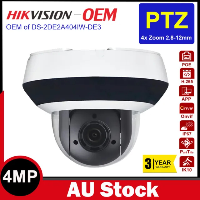 Hikvision PTZ 4MP HDOEM DS-2DE2A404IW-DE3 4X Zoom IP Camera POE IR CCTV