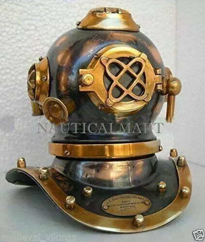 Antique 7 Inch Vintage Scuba U.S Navy Mark IV Divers Mini Diving Helmet Gift 2