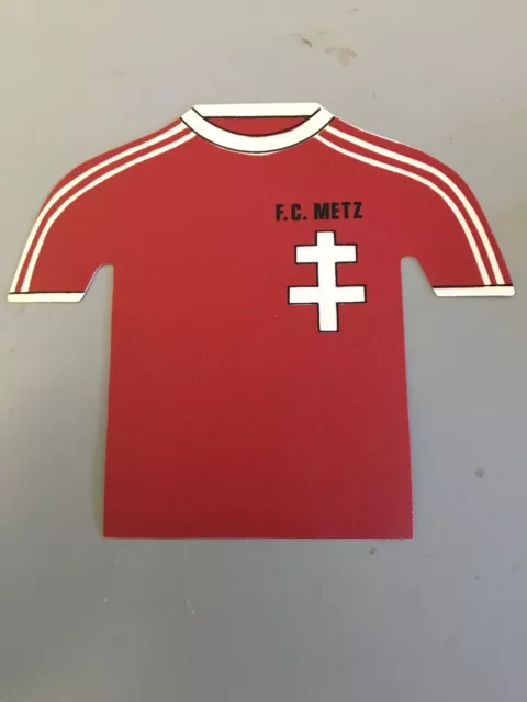 Ancien Autocollant Mini Maillot Fc Metz Foot Fan Annee 80 Vintage Collector