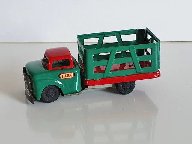 Japan S.S.S Shioji LKW Trailer Farm Antrieb Friktion Blechspielzeug 60er Jahre
