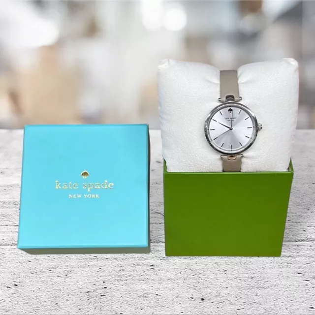 New Kate Spade "Watch Live Colorfully" New York #0813 Silver Face w/Gray Band 2