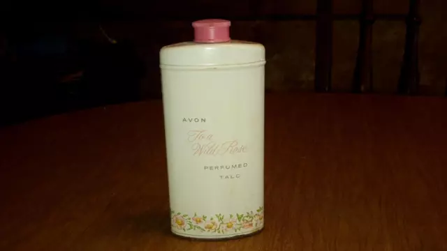 Vintage Avon A Wild Rose Perfumed Talc Powder 2.75Oz