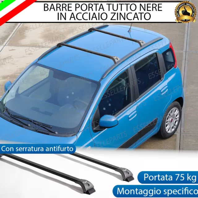 Kit barre portatutto portapacchi acciaio Fiat Panda II 5p dal 2003 al 2011