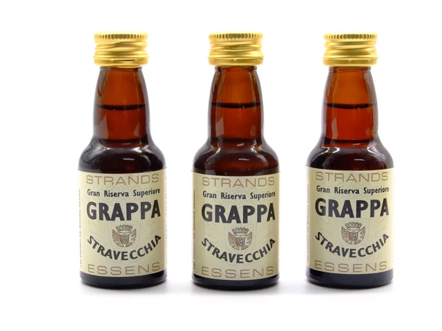 3 x Grappa 25 ml - Esencia para alcohol, esencia de vodka, esencia aromatizante