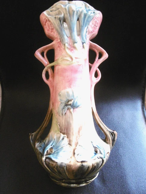 Paire de vases Belle Époque Verre Animal/Floral,Végétal
