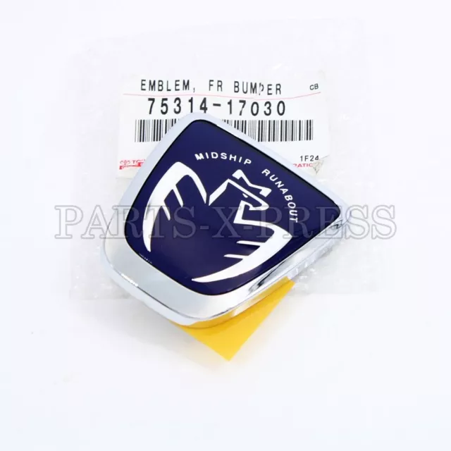Genuine Toyota Mr2 Spyder Front Bumper Blue Midship Runabout Emblem 75314-17030