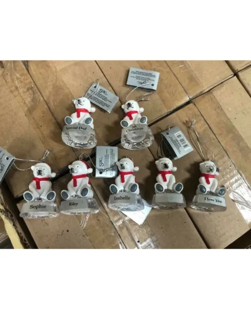 New Job Lot Of 25 Lovely Polar Bear Christmas Decorations Personalised Wholesale