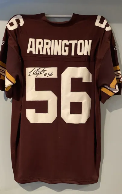 Washington Redskins Lavar Arrington Signed 70th Anniversary Throwback Jersey #56