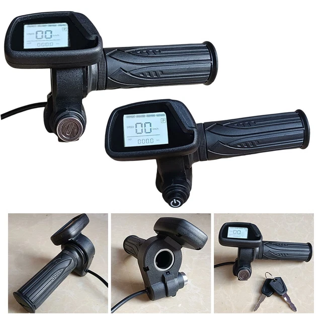Poignée D'accélérateur Pour Vélo électrique 48V - Écran LCD étanche, 6 Broches, Pour Guidon 22 Mm - Avec Clé De Démarrage