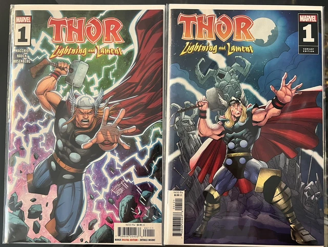 Marvel Comics 2022 Thor Lightning And Lament Main Cover & Variant New Unread