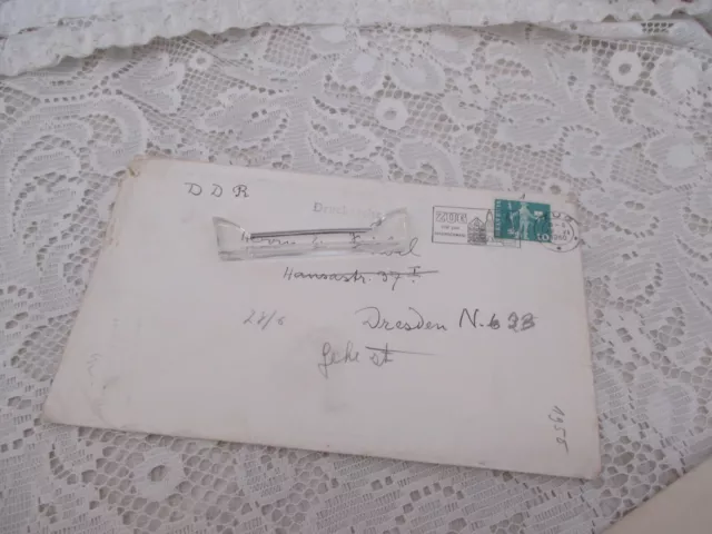 1960 originale Handschrift : HERMANN HESSE : Montagnola , Briefkuvert n. Dresden