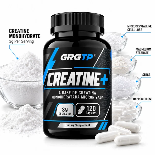 CREATINE+ CAPSULES 120PCS - Micronized Monohydrate Muscle Strength ...