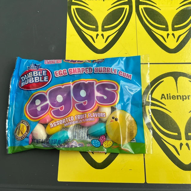 DUBBLE BUBBLE EGG Shaped Bubble Gum, Candy Easter Basket Stuffer, 4.5