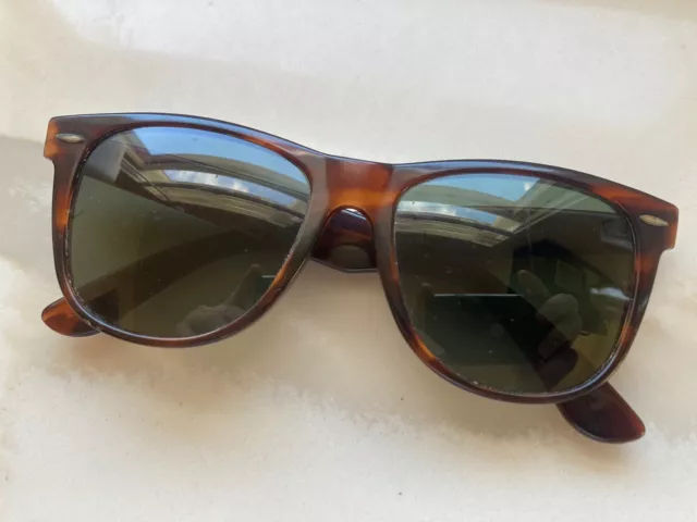 Vintage Ray Ban Bausch & Lomb Wayfarer II Tortoise Sunglasses USA L1725