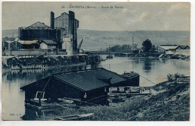 MAGENTA Epernay Dizy  - Marne - CPA 51 - Bords de Marne  - Péniche Bateau Lavoir