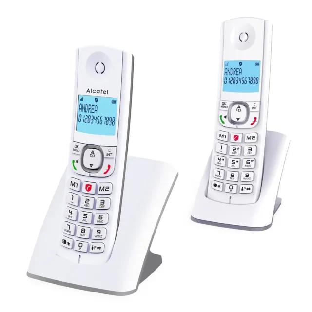 Alcatel F530 Dúo - Teléfono Fijo inalámbrico, Color Blanco, Reacondicionado