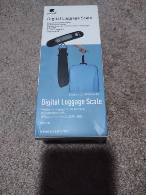 Pack All 88Lbs Digital Handheld Luggage Scale Backlit LCD Screen Battery Inside