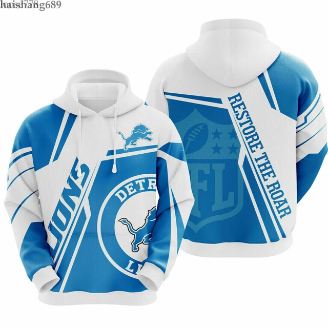 Detroit Lions Hoodies Men Sweatshirts Hooded Fan Pullover Casual Jacket Coat Top
