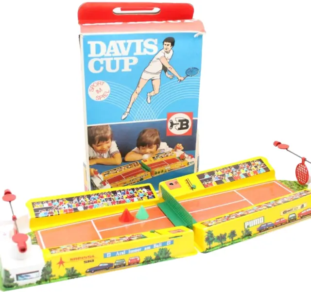 Davis Cup Tennis Tournament Sports Game Toy Set Biller Hans 80s & Original Packaging