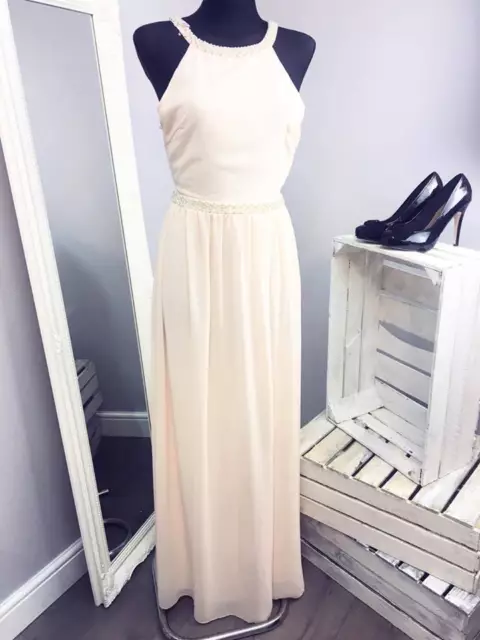 TFNC WEDDING Embellished Maxi Dress Embellished Strappy Back RRP £75 (AS-2/4)