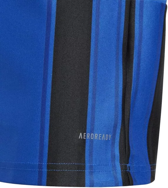 T-shirt sportiva Adidas ragazzi maglia a righe blu taglia 128 3