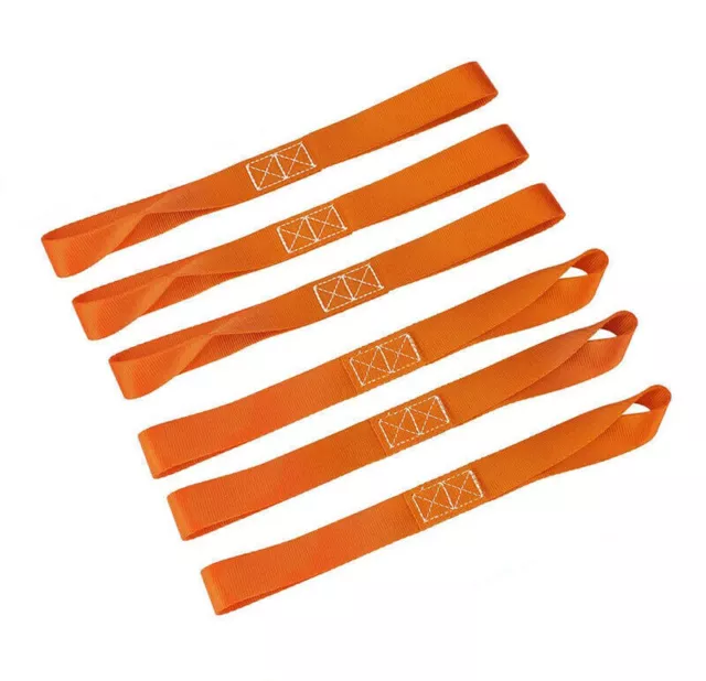 12x Orange Gurtschlaufen 30cm Doppelschlaufe Spanngurt für Motorrad