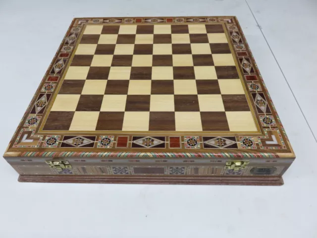  Wooden Hand Made chess Set with metal Staunton chess pieces 2