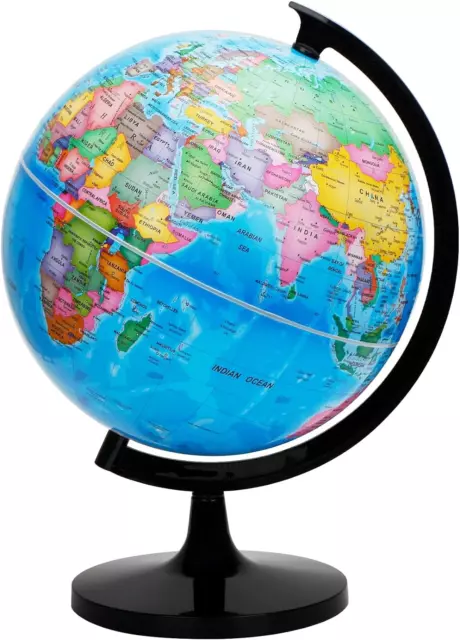 EXERZ 30cm World Globe Political Map - Large Educational Geographic Globe - Self