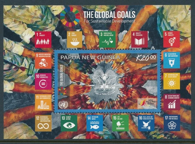 2017 PAPUA NEW Guinea - K20 APEC, The Global Goals, Miniature Sheet