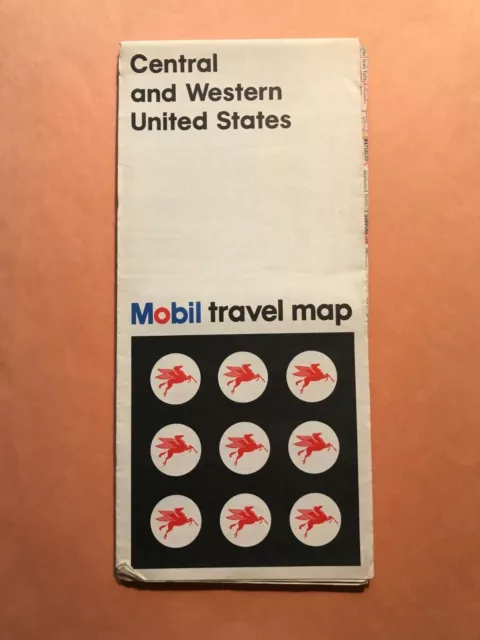 Mobil Central & Western United States 1970 Gas Station Road Map Rand McNally