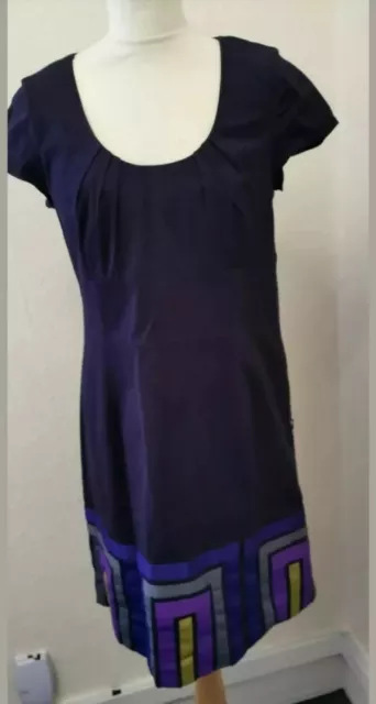 Robe Femme Shift Boden - Coton Violet Or Gris Tringle - Taille 12 6