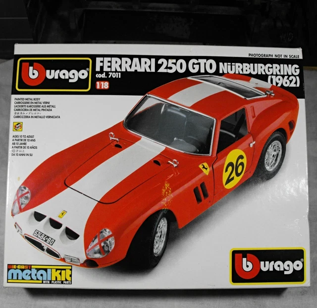 Bburago Ferrari 250 GTO 1/24 - Cod.0510 - 1962 - Montée Sur Socle - Occasion - Italie