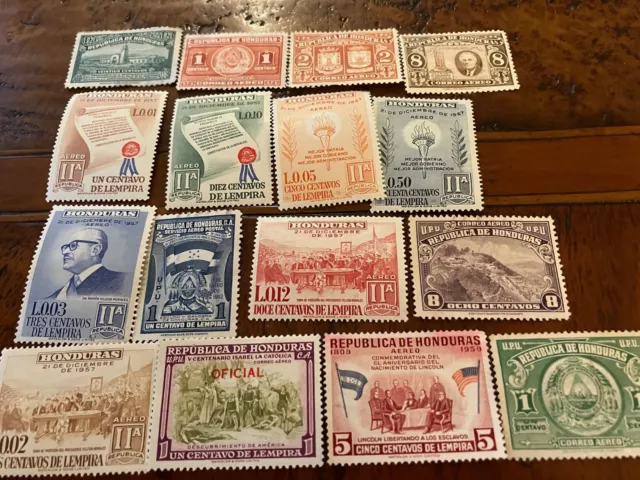 16 Mint Stamps From Honduras