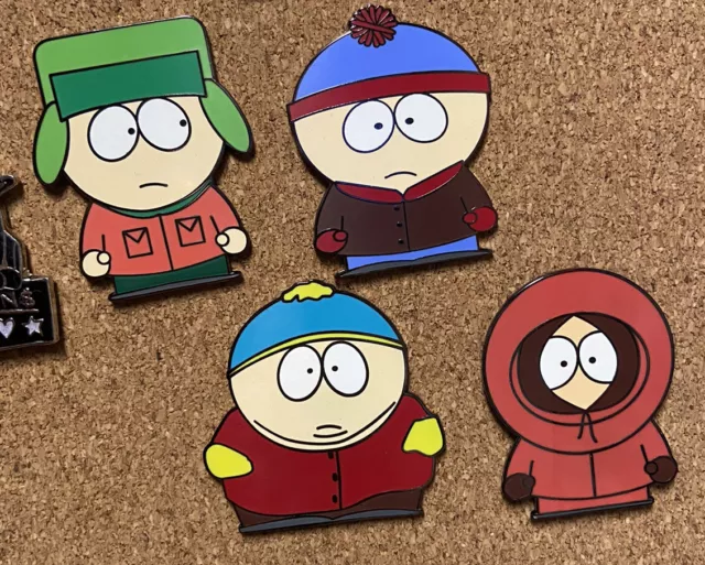 SET OF 4 - South Park Character Original Enamel Pin- Kenny Cartmen Stan Kyle