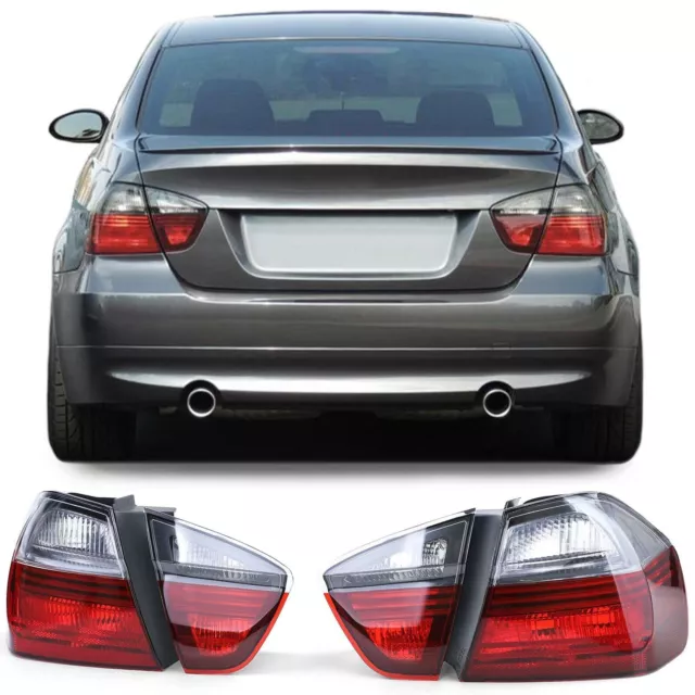 Fanali Luci Posteriori Rosso-Bianco Per Bmw E90 05-08 Serie 3 Fari Rear Lights