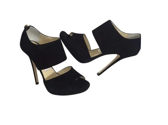 ❗️SOLD❗️Authentic Jimmy Choo Black Suede Private Cutout Sandals Pumps