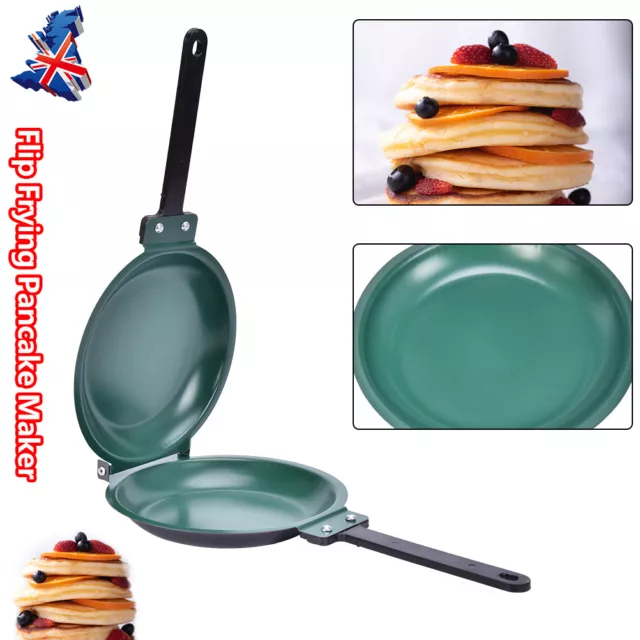 Double Side Non-stick Ceramic Coating Flip Frying Pan Pancake Maker Cookware  G1